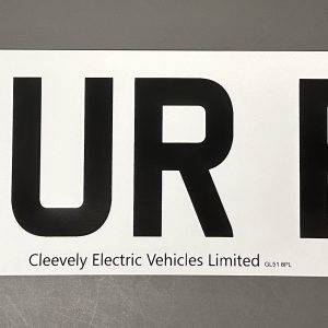 Number Plate Front EV & UK Flag